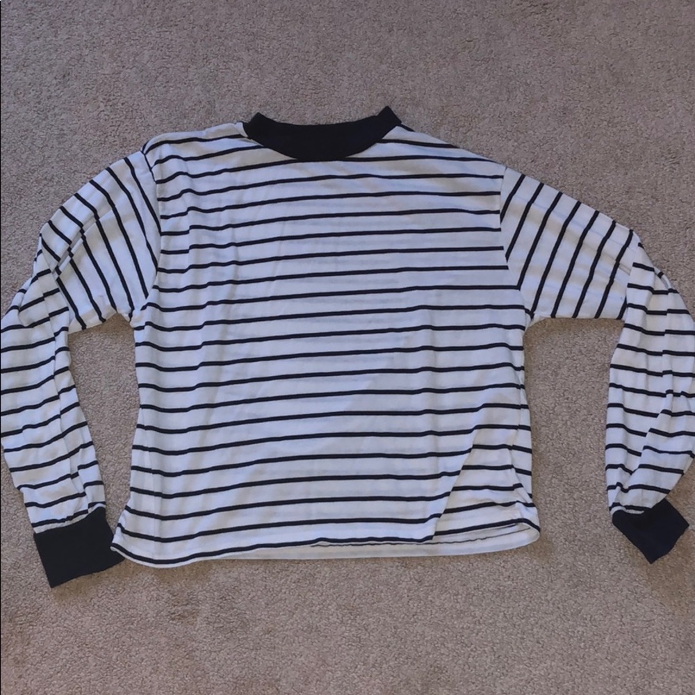 Navy Blue Striped Brandy Melville Long Sleeve